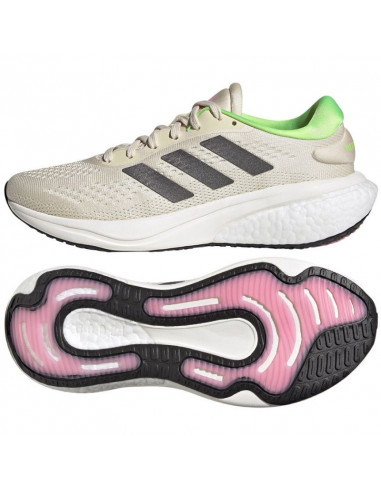 Adidas Supernova 2.0 GW9095 Γυναικεία Αθλητικά Παπούτσια Running Ecru Tint / Night Metallic / Solar Green