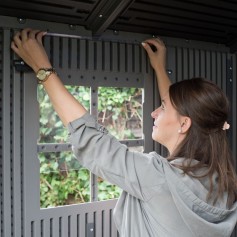 Πλαστική Αποθήκη Κήπου Premium με Διπλή Πόρτα & Αεραγωγό Μ2.27xΠ2.04xΥ2.75m 60310