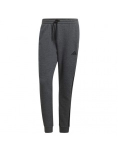 Adidas Essentials 3-Stripes Παντελόνι Φόρμας με Λάστιχο Fleece Γκρι GK8826