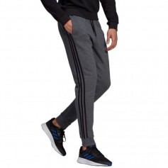 Adidas Essentials 3-Stripes Παντελόνι Φόρμας με Λάστιχο Fleece Γκρι GK8826