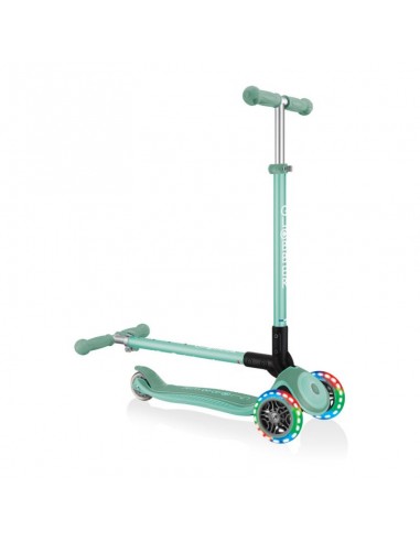 Globber Παιδικό Πατίνι Αναδιπλούμενο Globber Primo Foldable Plus Lights Τρίτροχο για 3+ Ετών Πράσινο 439-206