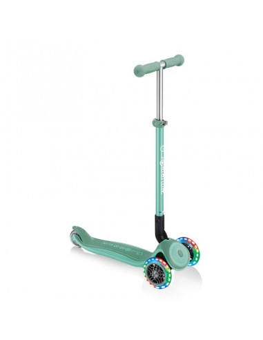 Globber Παιδικό Πατίνι Αναδιπλούμενο Globber Primo Foldable Plus Lights Τρίτροχο για 3+ Ετών Πράσινο 439-206