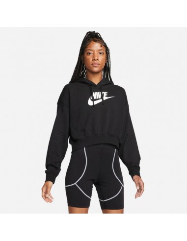 Nike Cropped Γυναικείο Φούτερ με Κουκούλα Μαύρο DQ5850-010