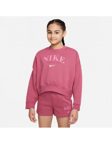 Nike Fleece Παιδικό Φούτερ Φούξια Trend Crew DV2563-633