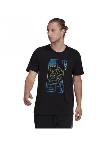 Adidas Αθλητικό Ανδρικό T-shirt Μαύρο με Στάμπα H50930