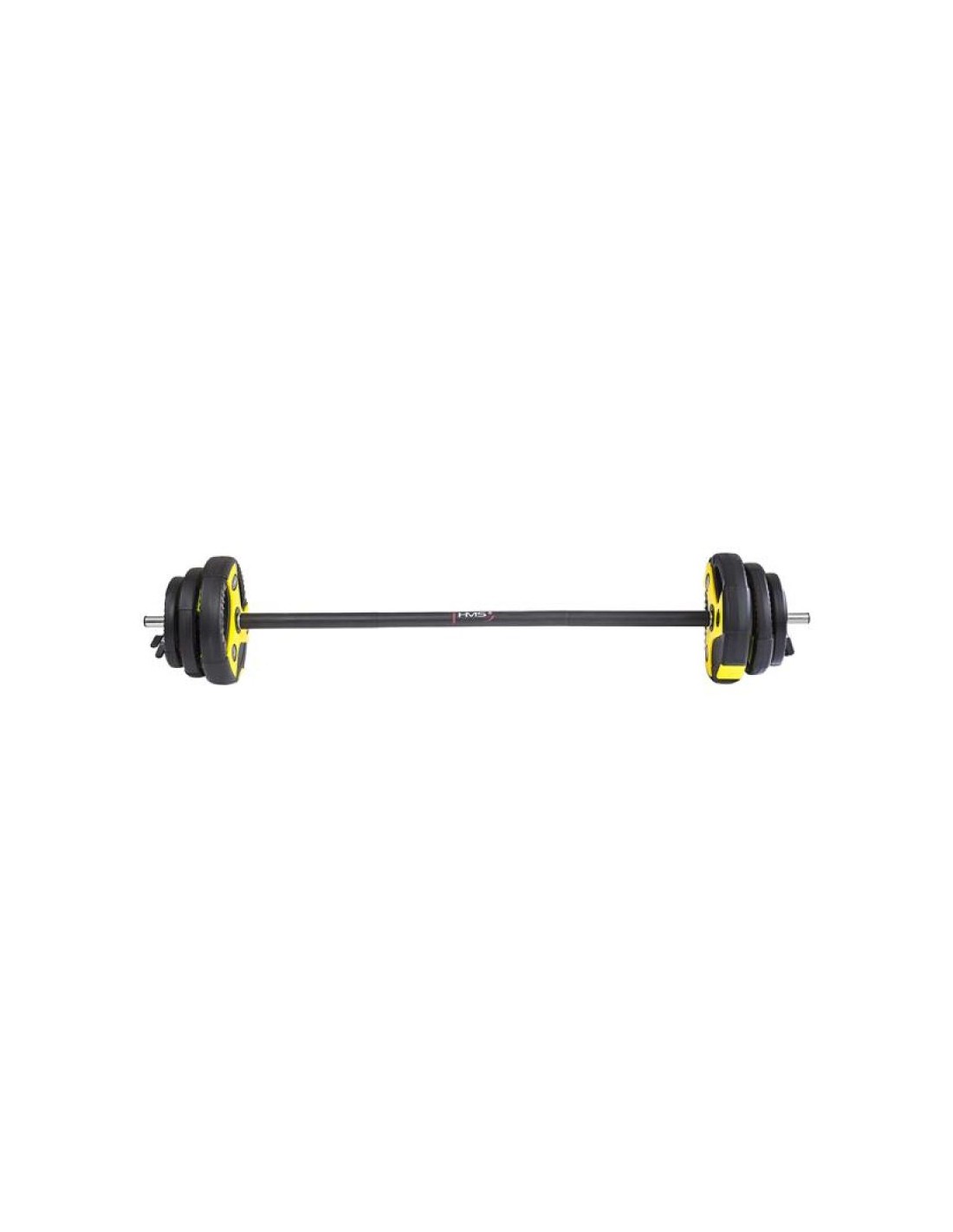 HMS SBP-15 Body-Pump Μπάρα Φ25mm Σετ με Βάρη 20kg Μήκους 141cm με Κολάρα Μανταλάκια
