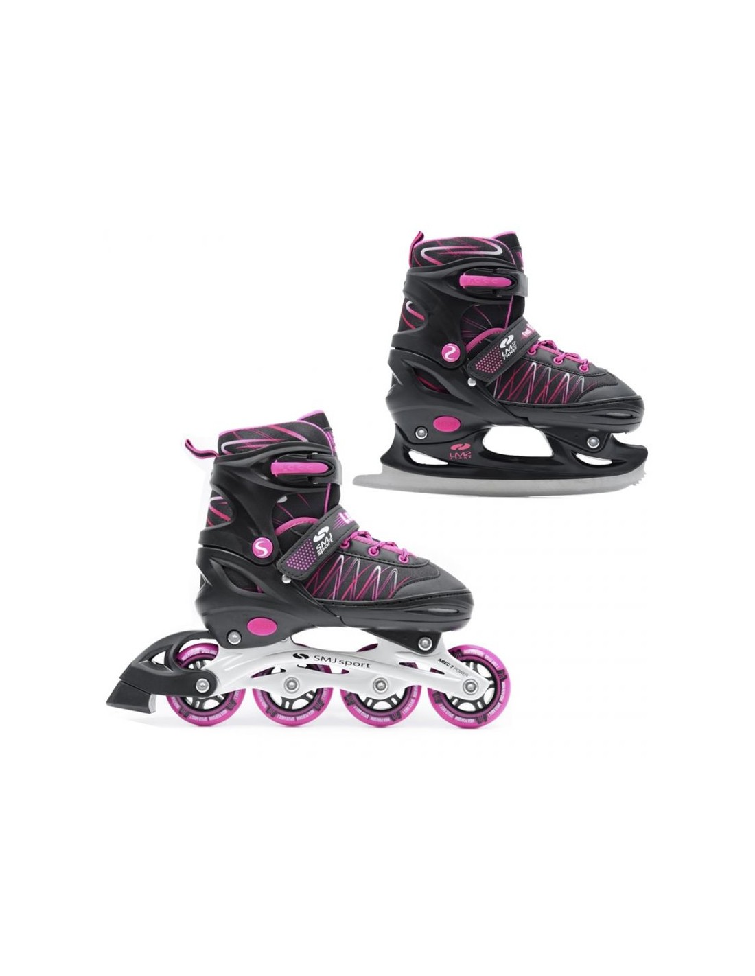 SMJ Sport UT103 Lea Inline Αυξομειούμενα Rollers Μαύρα Παιδικά