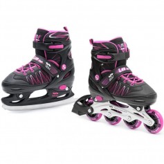 SMJ Sport UT103 Lea Inline Αυξομειούμενα Rollers Μαύρα Παιδικά