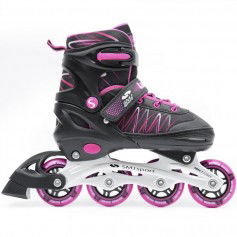 SMJ Sport UT103 Lea Inline Αυξομειούμενα Rollers Μαύρα Παιδικά