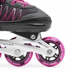 SMJ Sport UT103 Lea Inline Αυξομειούμενα Rollers Μαύρα Παιδικά