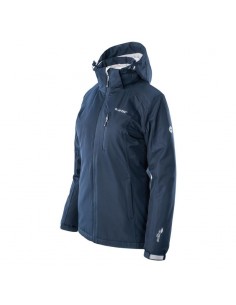 Hitec Κοντό Γυναικείο Puffer Μπουφάν Αδιάβροχο για Χειμώνα Μπλε