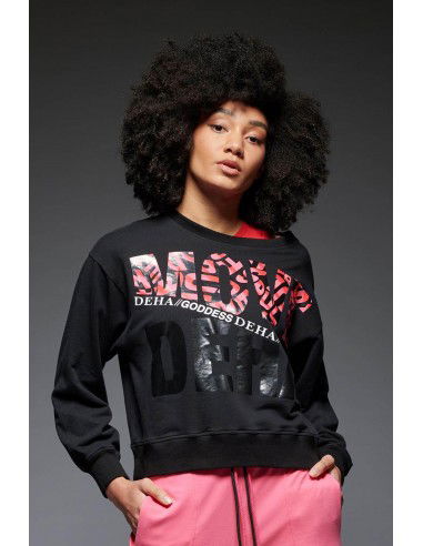 Deha Cropped Γυναικείο Φούτερ Μαύρο B74862-10009