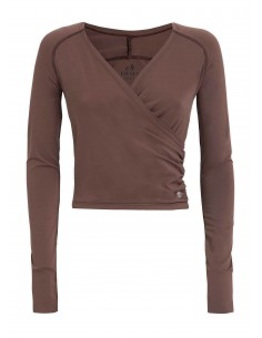 Deha Χειμερινή Γυναικεία Μπλούζα Μακρυμάνικη με V Λαιμόκοψη Καφέ B74432-65227