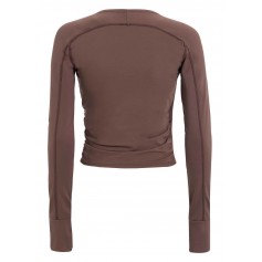 Deha Χειμερινή Γυναικεία Μπλούζα Μακρυμάνικη με V Λαιμόκοψη Καφέ B74432-65227