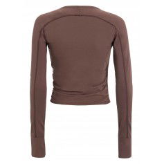 Deha Χειμερινή Γυναικεία Μπλούζα Μακρυμάνικη με V Λαιμόκοψη Καφέ B74432-65227