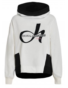 Deha Γυναικείο Φούτερ με Κουκούλα Λευκό B74740-18001