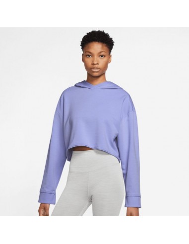 Nike Yoga Luxe Cropped Γυναικείο Φούτερ με Κουκούλα Γαλάζιο DM6981-569