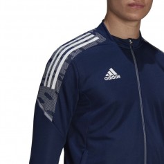 Adidas Condivo 21 Primeblue Ανδρική Φούτερ Ζακέτα με Τσέπες Navy GE5412