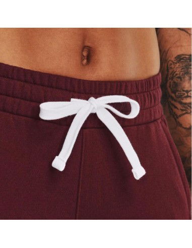 Under Armour Rival Ψηλόμεσο Παντελόνι Γυναικείας Φόρμας με Λάστιχο Μπορντό Fleece 1356416-690