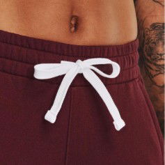 Under Armour Rival Ψηλόμεσο Παντελόνι Γυναικείας Φόρμας με Λάστιχο Μπορντό Fleece 1356416-690