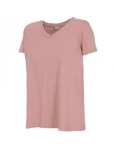 4F Γυναικείο T-shirt Ροζ με Λαιμόκοψη V H4Z22-TSD352-56S