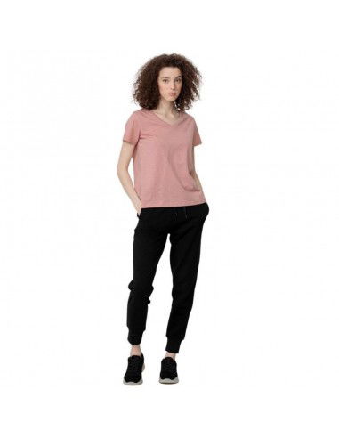 4F Γυναικείο Αθλητικό T-shirt με V Λαιμόκοψη Ροζ H4Z22-TSD352-56S