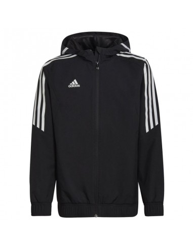 Adidas Παιδικό Αθλητικό Μπουφάν Κοντό με Κουκούλα Μαύρο Condivo 22 HA6253