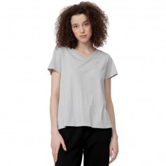 4F Γυναικείο Αθλητικό T-shirt με V Λαιμόκοψη Γκρι H4Z22-TSD352-27M