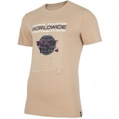 4F Ανδρικό T-shirt Μπεζ με Στάμπα H4Z22-TSM029-82S