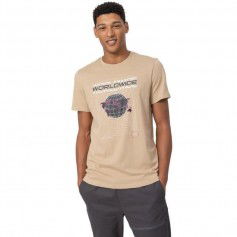 4F Ανδρικό T-shirt Μπεζ με Στάμπα H4Z22-TSM029-82S