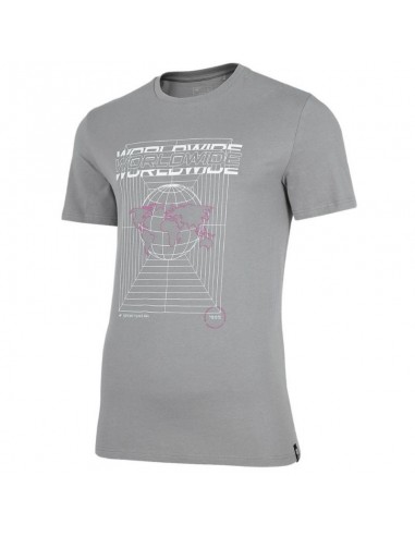 4F Ανδρικό T-shirt Γκρι με Στάμπα H4Z22-TSM029-24S