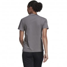 Adidas Entrada 22 Γυναικείο Αθλητικό T-shirt με V Λαιμόκοψη Γκρι HC0439