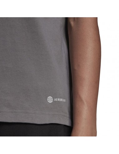 Adidas Entrada 22 Γυναικείο Αθλητικό T-shirt με V Λαιμόκοψη Γκρι HC0439