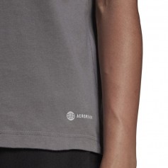 Adidas Entrada 22 Γυναικείο Αθλητικό T-shirt με V Λαιμόκοψη Γκρι HC0439