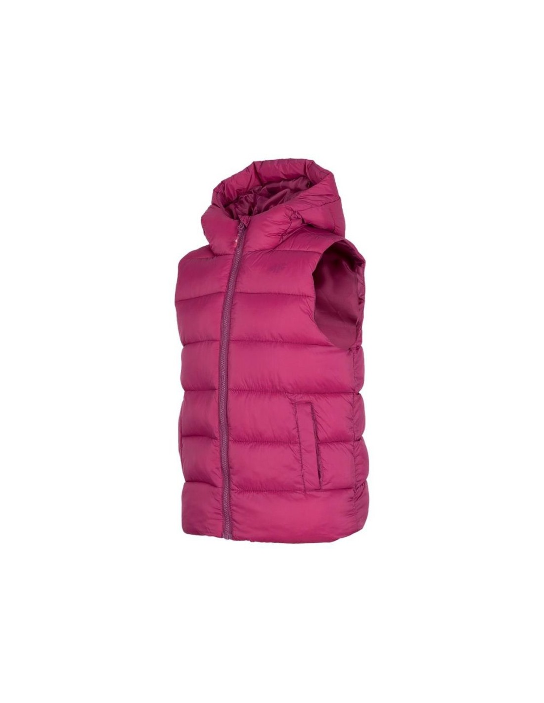 4F Παιδικό Casual Μπουφάν Αμάνικο Κοντό με Κουκούλα Φούξια HJZ22-JKUDP002-53S
