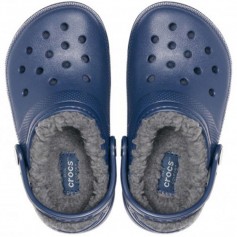 Crocs Παιδικές Παντόφλες Navy Μπλε Classic Lined 207009-459