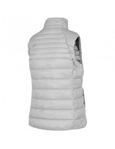 4F Κοντό Γυναικείο Αμάνικο Puffer Μπουφάν για Χειμώνα Γκρι H4Z22-KUDP001-27S