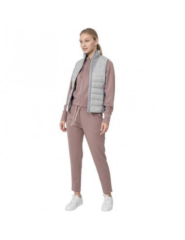 4F Κοντό Γυναικείο Αμάνικο Puffer Μπουφάν για Χειμώνα Γκρι H4Z22-KUDP001-27S