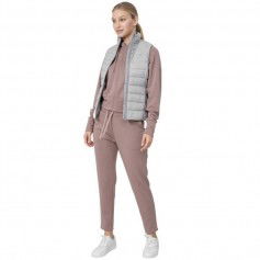 4F Κοντό Γυναικείο Αμάνικο Puffer Μπουφάν για Χειμώνα Γκρι H4Z22-KUDP001-27S