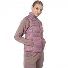 4F Κοντό Γυναικείο Αμάνικο Puffer Μπουφάν για Χειμώνα Ροζ H4Z22-KUDP001-52S
