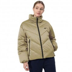 4F Κοντό Γυναικείο Puffer Μπουφάν για Χειμώνα Μπεζ H4Z22-KUDP019-44S