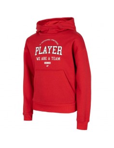 4F Παιδικό Φούτερ με Κουκούλα και Τσέπες Κόκκινο HJZ22-JBLM006-62S