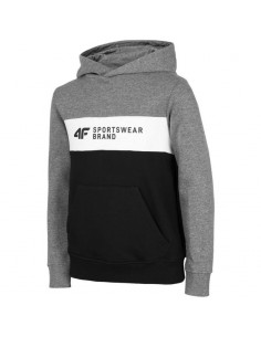 4F Παιδικό Φούτερ με Κουκούλα και Τσέπες Γκρι HJZ22-JBLM003-24M