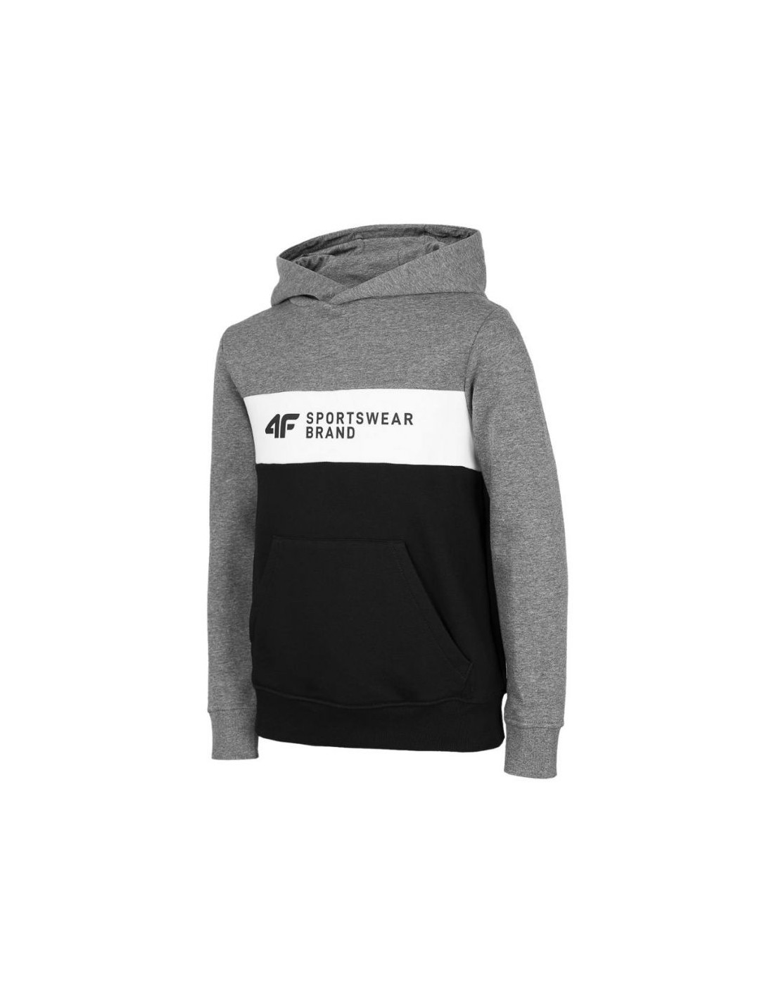 4F Παιδικό Φούτερ με Κουκούλα και Τσέπες Γκρι HJZ22-JBLM003-24M