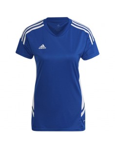 Adidas Condivo 22 Γυναικείο Αθλητικό T-shirt Fast Drying με V Λαιμόκοψη Μπλε HD4724