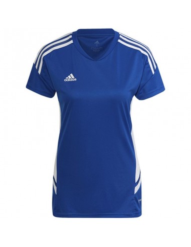 Adidas Condivo 22 Γυναικείο Αθλητικό T-shirt Fast Drying με V Λαιμόκοψη Μπλε HD4724