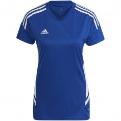 Adidas Condivo 22 Γυναικείο Αθλητικό T-shirt Fast Drying με V Λαιμόκοψη Μπλε HD4724