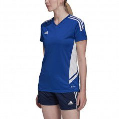 Adidas Condivo 22 Γυναικείο Αθλητικό T-shirt Fast Drying με V Λαιμόκοψη Μπλε HD4724