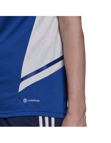 Adidas Condivo 22 Γυναικείο Αθλητικό T-shirt Fast Drying με V Λαιμόκοψη Μπλε HD4724