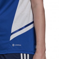 Adidas Condivo 22 Γυναικείο Αθλητικό T-shirt Fast Drying με V Λαιμόκοψη Μπλε HD4724